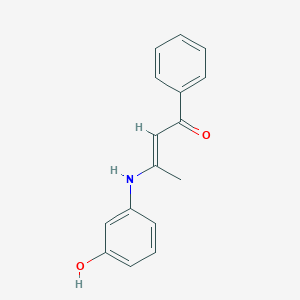 molecular formula C16H15NO2 B3983222 3-[(3-hydroxyphenyl)amino]-1-phenyl-2-buten-1-one 