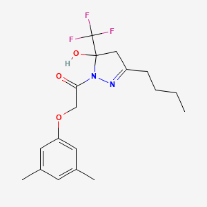 3-butyl-1-[(3,5-dimethylphenoxy)acetyl]-5-(trifluoromethyl)-4,5-dihydro-1H-pyrazol-5-ol