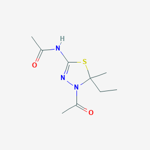 molecular formula C9H15N3O2S B398325 N-(4-acetyl-5-ethyl-5-methyl-4,5-dihydro-1,3,4-thiadiazol-2-yl)acetamide 