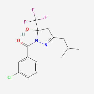 1-(3-chlorobenzoyl)-3-isobutyl-5-(trifluoromethyl)-4,5-dihydro-1H-pyrazol-5-ol