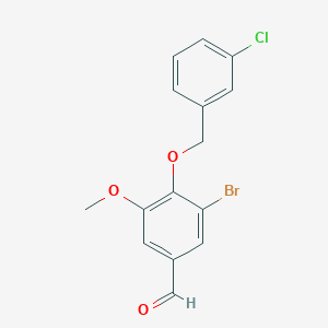 3-bromo-4-[(3-chlorobenzyl)oxy]-5-methoxybenzaldehyde