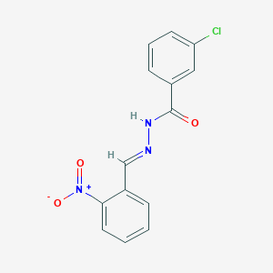 molecular formula C14H10ClN3O3 B398329 3-chloro-N'-{2-nitrobenzylidene}benzohydrazide 