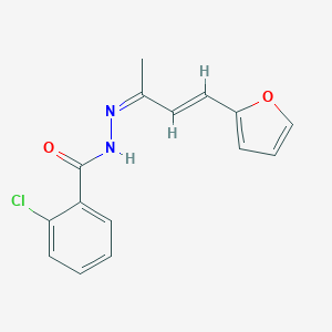 molecular formula C15H13ClN2O2 B398330 2-chloro-N'-[3-(2-furyl)-1-methyl-2-propenylidene]benzohydrazide 