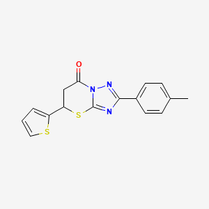 2-(4-methylphenyl)-5-(thiophen-2-yl)-5,6-dihydro-7H-[1,2,4]triazolo[5,1-b][1,3]thiazin-7-one