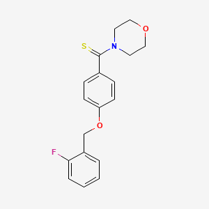 4-({4-[(2-fluorobenzyl)oxy]phenyl}carbonothioyl)morpholine