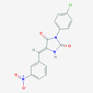 molecular formula C16H10ClN3O4 B039834 Hydantoin, 3-(p-chlorophenyl)-5-(m-nitrobenzylidene)- CAS No. 111223-95-1