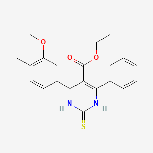 molecular formula C21H22N2O3S B3983400 ethyl 2-mercapto-6-(3-methoxy-4-methylphenyl)-4-phenyl-1,6-dihydro-5-pyrimidinecarboxylate 