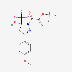 tert-butyl [5-hydroxy-3-(4-methoxyphenyl)-5-(trifluoromethyl)-4,5-dihydro-1H-pyrazol-1-yl](oxo)acetate