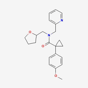 1-(4-methoxyphenyl)-N-(pyridin-2-ylmethyl)-N-(tetrahydrofuran-2-ylmethyl)cyclopropanecarboxamide