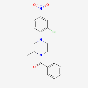 molecular formula C18H18ClN3O3 B3983439 1-benzoyl-4-(2-chloro-4-nitrophenyl)-2-methylpiperazine 