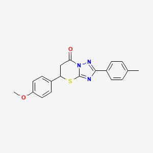 molecular formula C19H17N3O2S B3983457 5-(4-methoxyphenyl)-2-(4-methylphenyl)-5,6-dihydro-7H-[1,2,4]triazolo[5,1-b][1,3]thiazin-7-one 