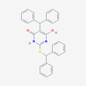 molecular formula C30H24N2O2S B398347 5-benzhydryl-2-(benzhydrylsulfanyl)-6-hydroxy-4(3H)-pyrimidinone CAS No. 352349-47-4