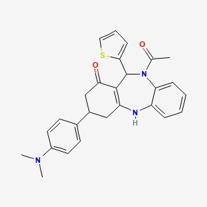 10-acetyl-3-[4-(dimethylamino)phenyl]-11-(2-thienyl)-2,3,4,5,10,11-hexahydro-1H-dibenzo[b,e][1,4]diazepin-1-one