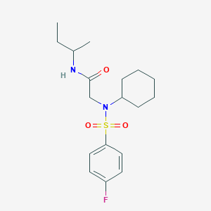 molecular formula C18H27FN2O3S B3983501 N~1~-(sec-butyl)-N~2~-cyclohexyl-N~2~-[(4-fluorophenyl)sulfonyl]glycinamide 