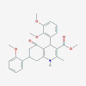 molecular formula C27H29NO6 B3983504 methyl 4-(2,3-dimethoxyphenyl)-7-(2-methoxyphenyl)-2-methyl-5-oxo-1,4,5,6,7,8-hexahydro-3-quinolinecarboxylate 