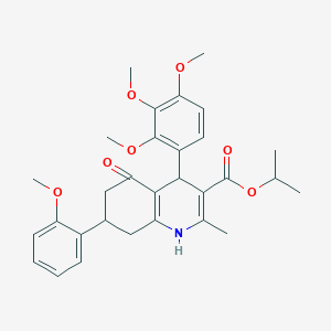 molecular formula C30H35NO7 B3983518 Propan-2-yl 7-(2-methoxyphenyl)-2-methyl-5-oxo-4-(2,3,4-trimethoxyphenyl)-1,4,5,6,7,8-hexahydroquinoline-3-carboxylate 