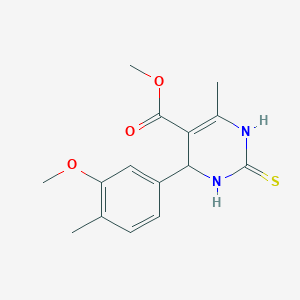 molecular formula C15H18N2O3S B3983520 methyl 2-mercapto-6-(3-methoxy-4-methylphenyl)-4-methyl-1,6-dihydro-5-pyrimidinecarboxylate 