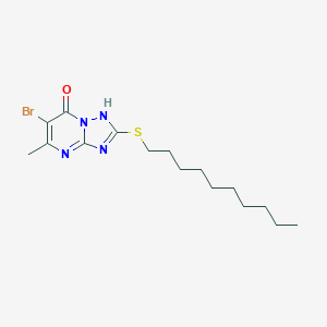 molecular formula C16H25BrN4OS B398353 6-bromo-2-(decylsulfanyl)-5-methyl[1,2,4]triazolo[1,5-a]pyrimidin-7(4H)-one 