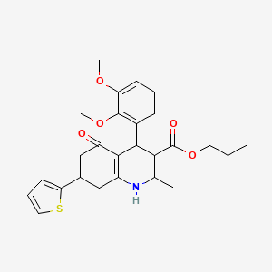 molecular formula C26H29NO5S B3983533 propyl 4-(2,3-dimethoxyphenyl)-2-methyl-5-oxo-7-(2-thienyl)-1,4,5,6,7,8-hexahydro-3-quinolinecarboxylate 