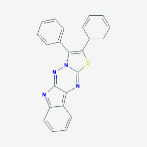 molecular formula C23H14N4S B398354 2,3-Diphenyl[1,3]thiazolo[3',2':2,3][1,2,4]triazino[6,5-b]indole 