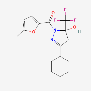 3-cyclohexyl-1-(5-methyl-2-furoyl)-5-(trifluoromethyl)-4,5-dihydro-1H-pyrazol-5-ol