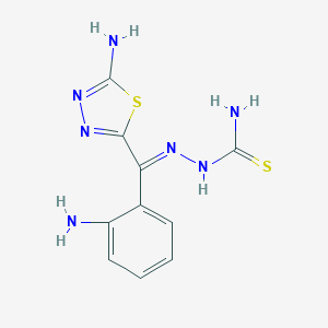 molecular formula C10H11N7S2 B398356 (E)-(2-aminophenyl)(5-amino-1,3,4-thiadiazol-2-yl)methanone thiosemicarbazone 