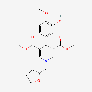 molecular formula C21H25NO7 B3983584 dimethyl 4-(3-hydroxy-4-methoxyphenyl)-1-(tetrahydro-2-furanylmethyl)-1,4-dihydro-3,5-pyridinedicarboxylate 