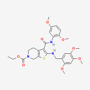 molecular formula C29H35N3O8S B3983600 ethyl 3-{[(2,5-dimethoxyphenyl)amino]carbonyl}-2-[(2,4,5-trimethoxybenzyl)amino]-4,7-dihydrothieno[2,3-c]pyridine-6(5H)-carboxylate 