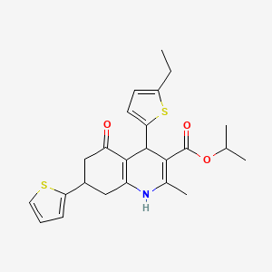 Propan-2-yl 4-(5-ethylthiophen-2-yl)-2-methyl-5-oxo-7-(thiophen-2-yl)-1,4,5,6,7,8-hexahydroquinoline-3-carboxylate