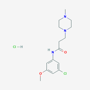 molecular formula C15H23Cl2N3O2 B3983625 N-(3-chloro-5-methoxyphenyl)-3-(4-methyl-1-piperazinyl)propanamide hydrochloride 