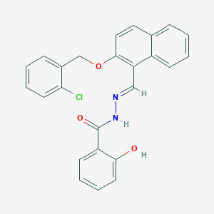 molecular formula C25H19ClN2O3 B398365 N'-({2-[(2-chlorobenzyl)oxy]-1-naphthyl}methylene)-2-hydroxybenzohydrazide 