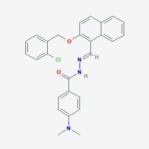 molecular formula C27H24ClN3O2 B398366 N'-({2-[(2-chlorobenzyl)oxy]-1-naphthyl}methylene)-4-(dimethylamino)benzohydrazide 