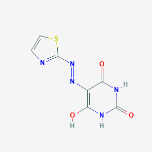 molecular formula C7H5N5O3S B398367 Hexahydropyrimidine-2,4,6-trione, 5-(2-thiazolylhydrazono)- 