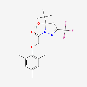 5-tert-butyl-1-[(mesityloxy)acetyl]-3-(trifluoromethyl)-4,5-dihydro-1H-pyrazol-5-ol