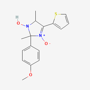 molecular formula C16H18N2O3S B3983689 2-(4-methoxyphenyl)-2,5-dimethyl-4-(2-thienyl)-2,5-dihydro-1H-imidazol-1-ol 3-oxide 