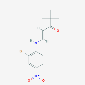 molecular formula C13H15BrN2O3 B398370 1-({2-Bromo-4-nitrophenyl}imino)-4,4-dimethyl-2-penten-3-ol 