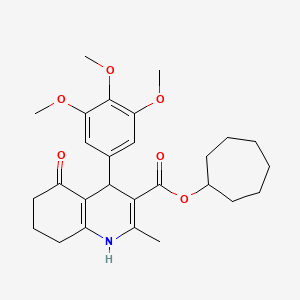 Cycloheptyl 2-methyl-5-oxo-4-(3,4,5-trimethoxyphenyl)-1,4,5,6,7,8-hexahydroquinoline-3-carboxylate