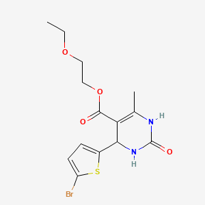 2-Ethoxyethyl 4-(5-bromothiophen-2-yl)-6-methyl-2-oxo-1,2,3,4-tetrahydropyrimidine-5-carboxylate