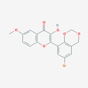 molecular formula C18H13BrO6 B3983729 2-(6-bromo-4H-1,3-benzodioxin-8-yl)-3-hydroxy-6-methoxy-4H-chromen-4-one 