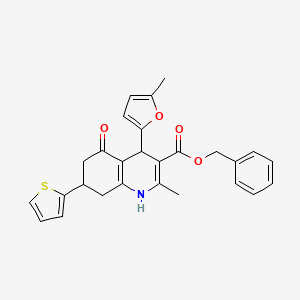 molecular formula C27H25NO4S B3983734 benzyl 2-methyl-4-(5-methyl-2-furyl)-5-oxo-7-(2-thienyl)-1,4,5,6,7,8-hexahydro-3-quinolinecarboxylate 