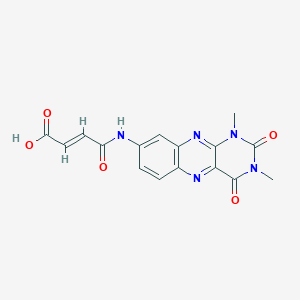 molecular formula C16H13N5O5 B398374 4-[(1,3-Dimethyl-2,4-dioxo-1,2,3,4-tetrahydrobenzo[g]pteridin-8-yl)amino]-4-oxo-2-butenoic acid CAS No. 1643660-52-9