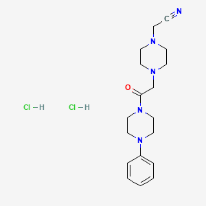 molecular formula C18H27Cl2N5O B3983742 2-[4-[2-Oxo-2-(4-phenylpiperazin-1-yl)ethyl]piperazin-1-yl]acetonitrile;dihydrochloride 