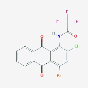 molecular formula C16H6BrClF3NO3 B3983756 N-(4-bromo-2-chloro-9,10-dioxo-9,10-dihydro-1-anthracenyl)-2,2,2-trifluoroacetamide 