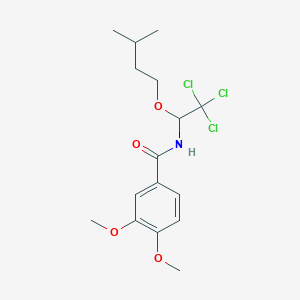 molecular formula C16H22Cl3NO4 B3983764 3,4-dimethoxy-N-[2,2,2-trichloro-1-(3-methylbutoxy)ethyl]benzamide 