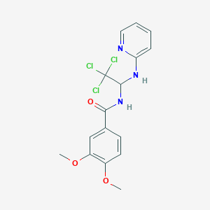 molecular formula C16H16Cl3N3O3 B3983774 3,4-dimethoxy-N-[2,2,2-trichloro-1-(2-pyridinylamino)ethyl]benzamide 