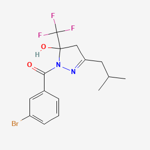 (3-bromophenyl)-[5-hydroxy-3-(2-methylpropyl)-5-(trifluoromethyl)-4H-pyrazol-1-yl]methanone