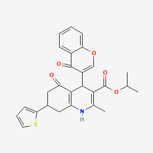 isopropyl 2-methyl-5-oxo-4-(4-oxo-4H-chromen-3-yl)-7-(2-thienyl)-1,4,5,6,7,8-hexahydro-3-quinolinecarboxylate