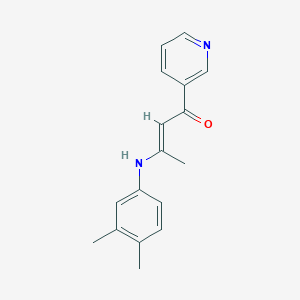 molecular formula C17H18N2O B3983819 (E)-3-(3,4-dimethylanilino)-1-pyridin-3-ylbut-2-en-1-one 