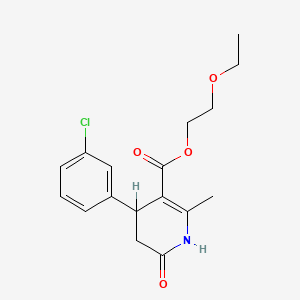 molecular formula C17H20ClNO4 B3983827 2-Ethoxyethyl 4-(3-chlorophenyl)-2-methyl-6-oxo-1,4,5,6-tetrahydropyridine-3-carboxylate 