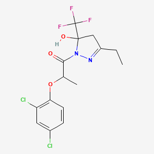 2-(2,4-dichlorophenoxy)-1-[3-ethyl-5-hydroxy-5-(trifluoromethyl)-4H-pyrazol-1-yl]propan-1-one